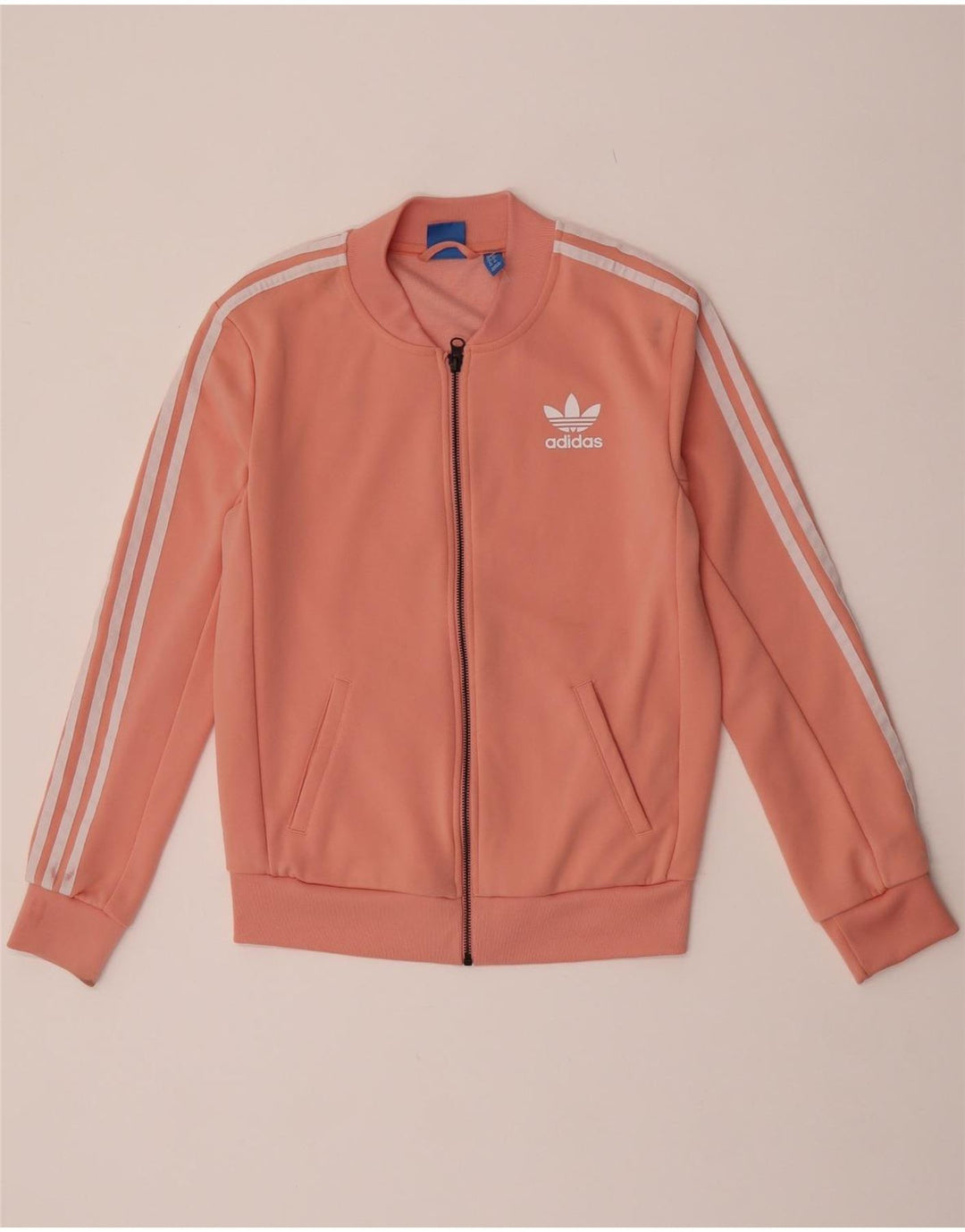 Adidas - Chaqueta de chándal gráfica para mujer, talla 8, poliéster rosa pequeño