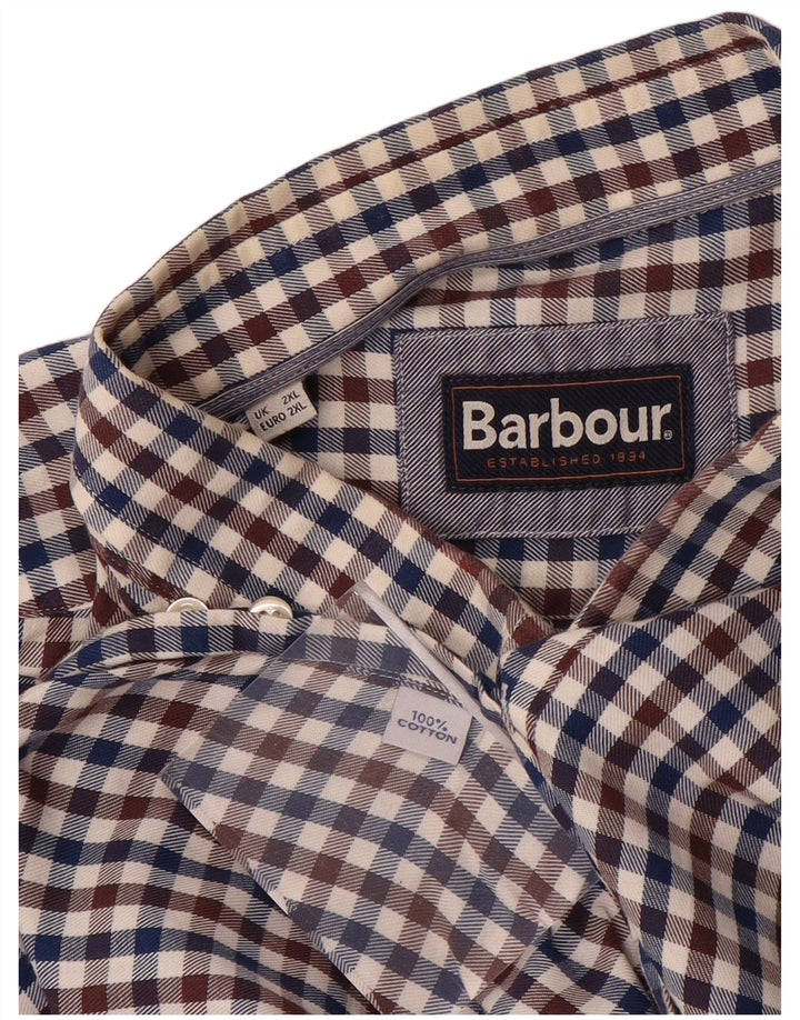 Camisa Barbour para hombre 2XL Algodón a cuadros azul