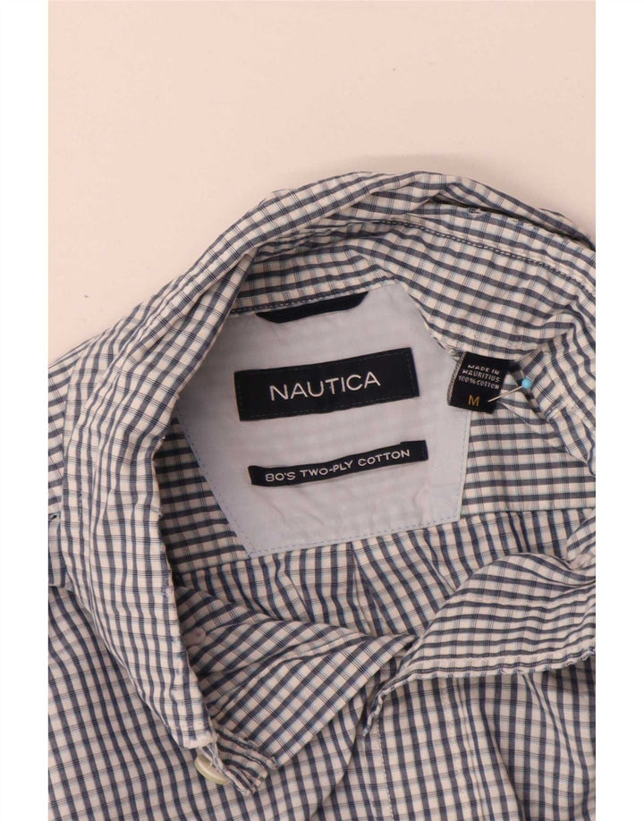 Camisa Nautica Hombre Algodón Vichy Azul Medio
