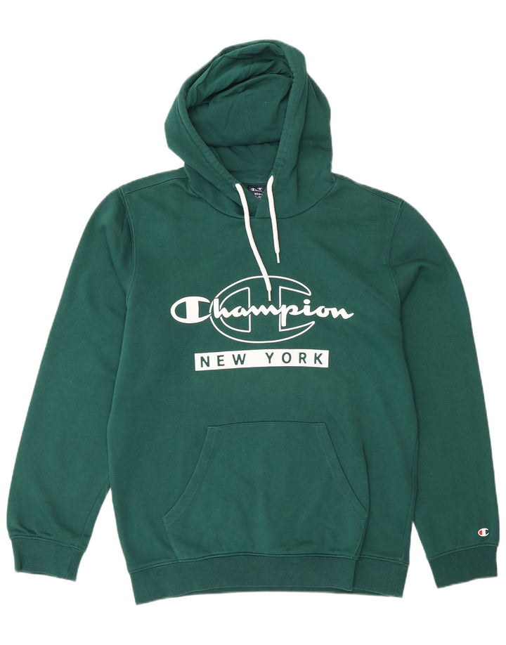 Champion Sudadera Con Capucha Y Estampado De Algodón Verde Medio Hombre