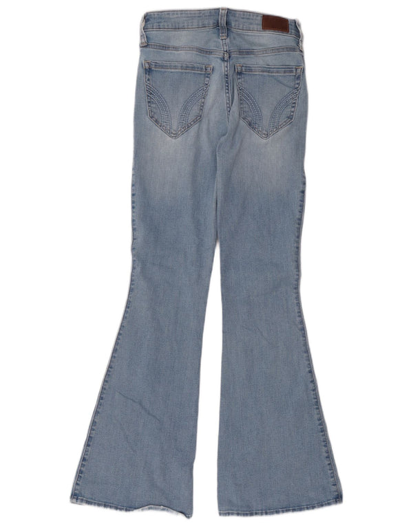 Hollister Jeans acampanados elásticos de talle alto para mujer US 4 Small W27 L31 Azul