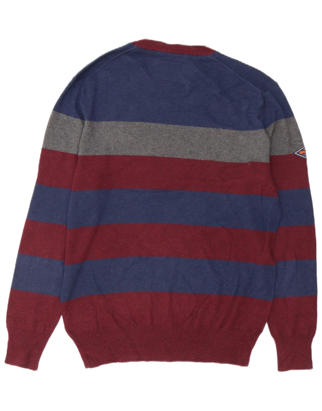 SUPERDRY Jersey de cuello redondo para hombre, talla grande, multicolor, a rayas