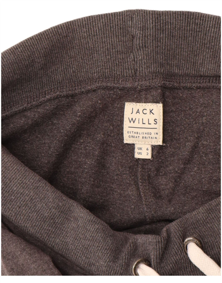 JACK WILLS Pantalones de chándal cortos gráficos para mujer UK 6 XS Algodón gris