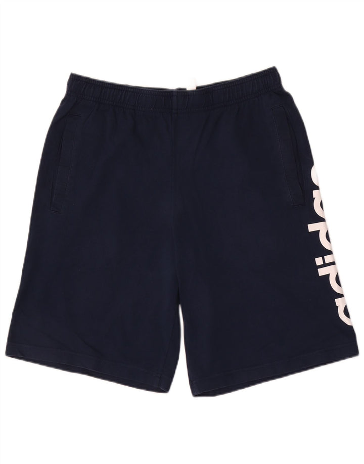 Adidas Pantalones cortos deportivos gráficos para hombre Algodón azul marino mediano