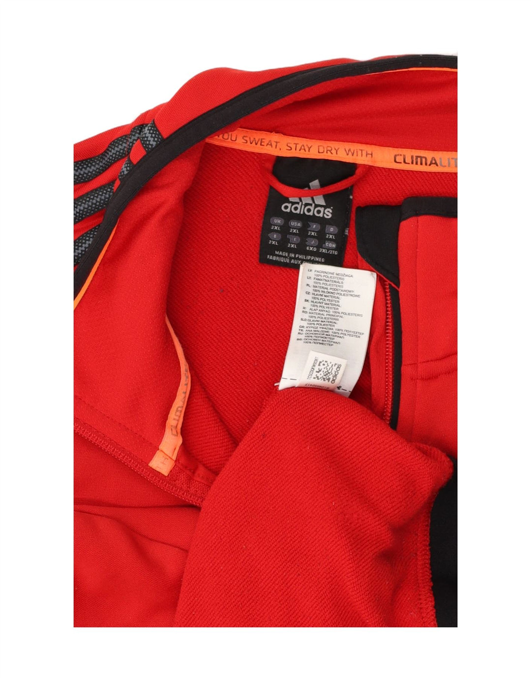 Adidas Mens Climalite Chándal Top Chaqueta 2XL Rojo Poliéster