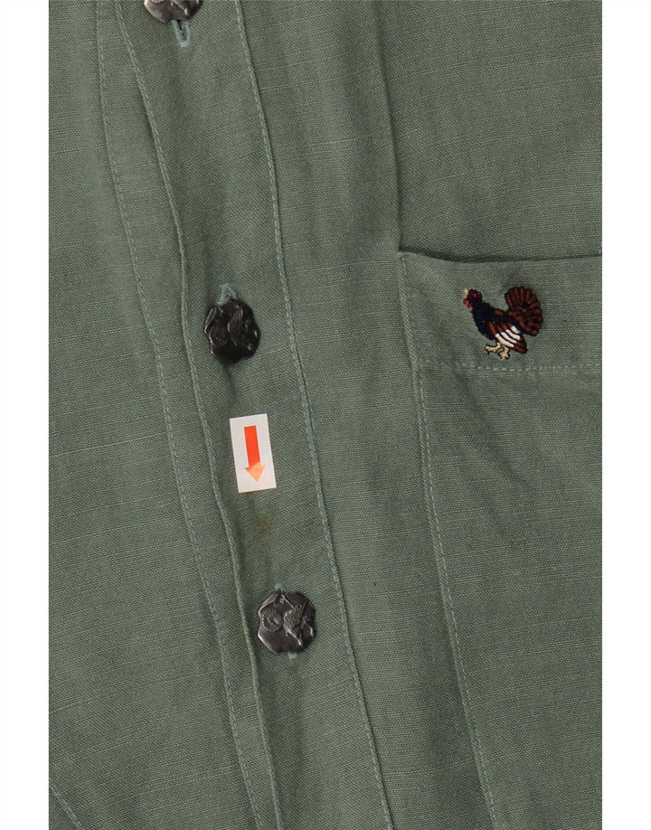 Camisa Vintage Hombre Manga Corta 2XL Verde