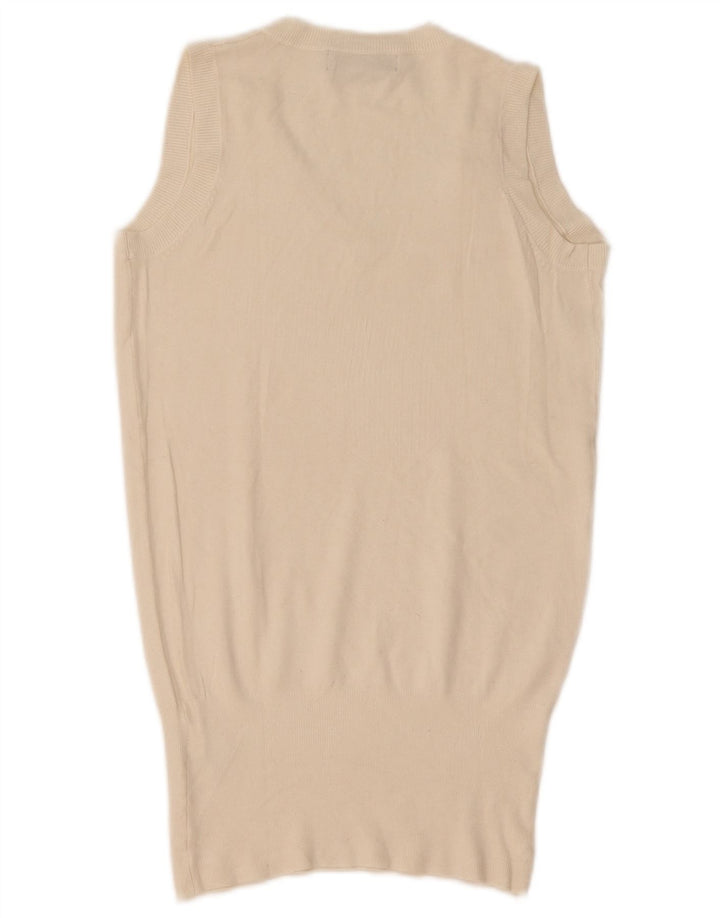 Zara Mujer Chaleco Top Reino Unido 12 Medio Rayón Blanco