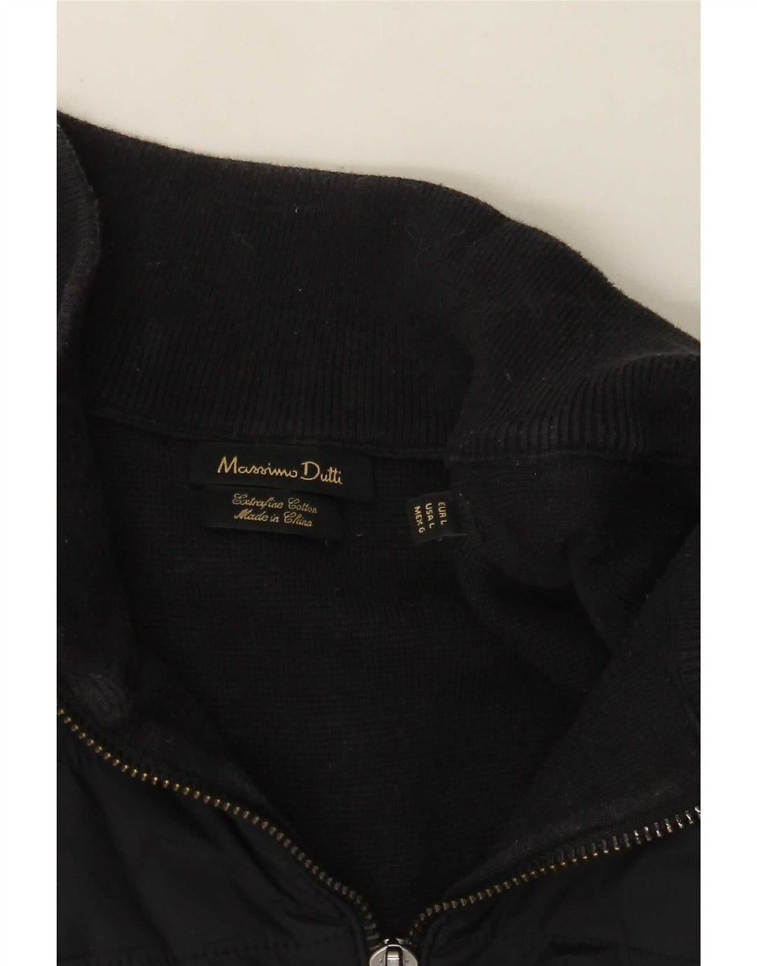 Massimo Dutti Hombre Jersey Con Cremallera Y Cuello Jersey Grande Azul Marino Algodón