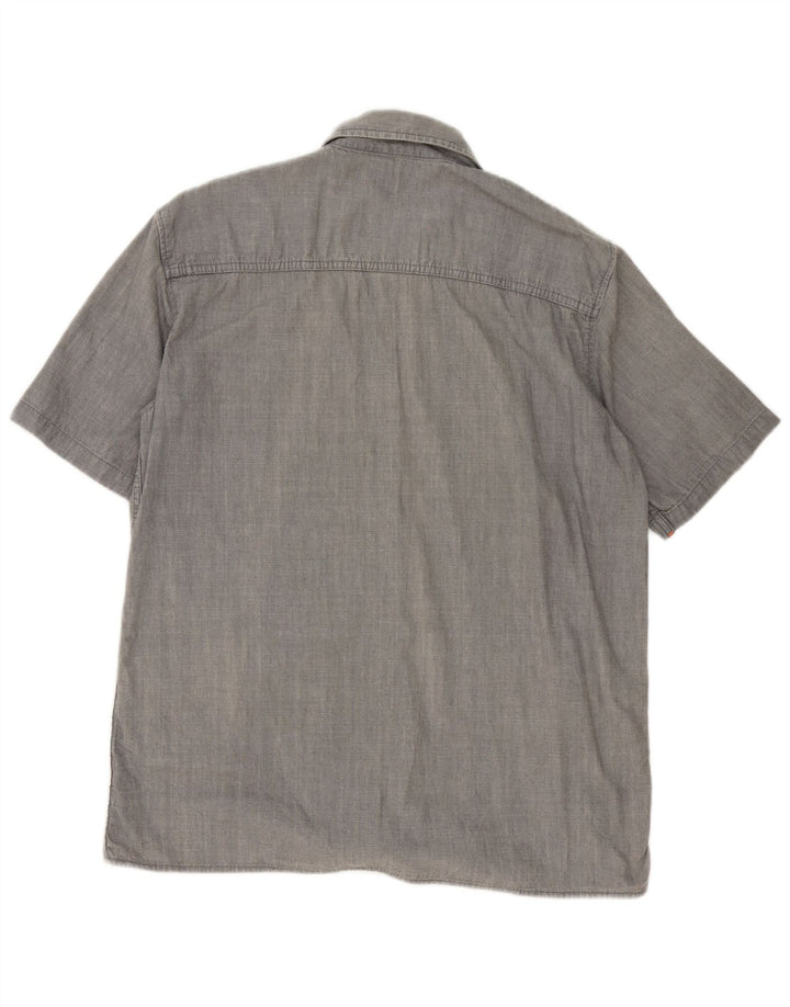 Camisa Lee Hombre De Manga Corta De Algodón Gris Medio