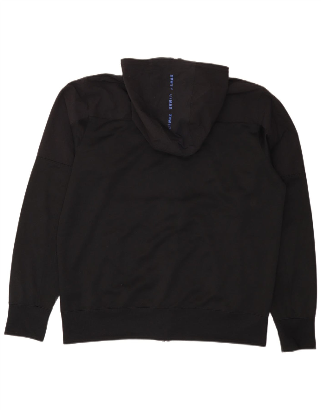 Nike Sudadera con capucha y cremallera gráfica para hombre, talla grande, poliéster negro