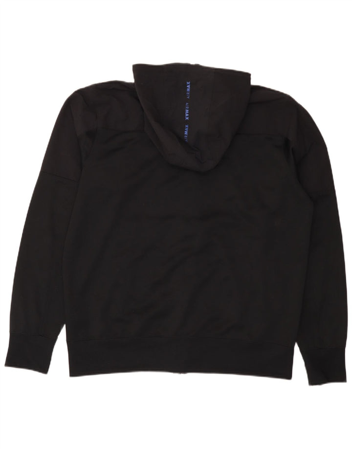 Nike Sudadera con capucha y cremallera gráfica para hombre, talla grande, poliéster negro