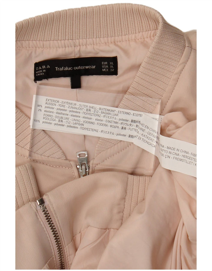 ZARA Cazadora Bomber Mujer ES 40 XL Poliéster Rosa