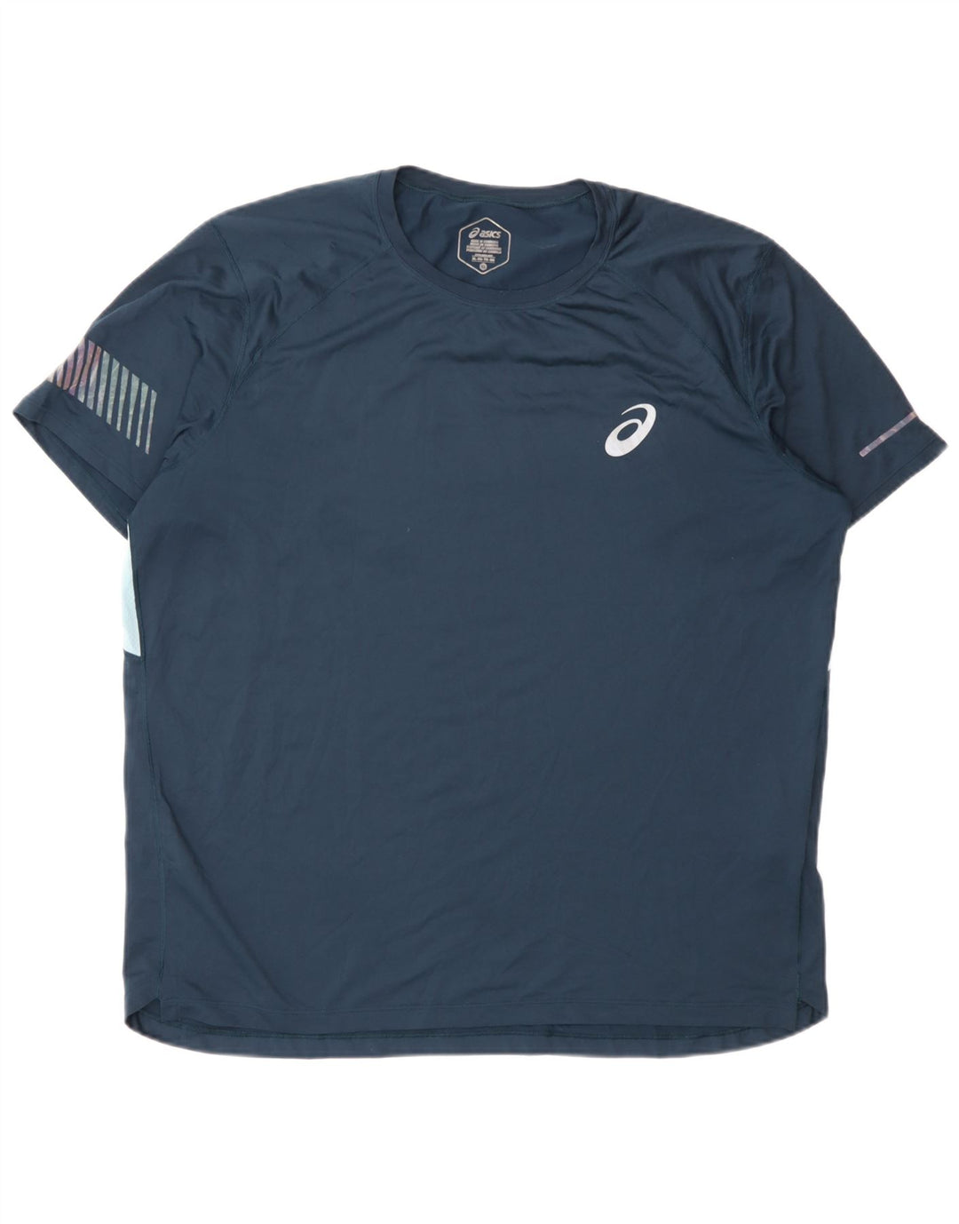 Asics Camiseta Hombre Top XL Azul Marino Colorblock Poliéster