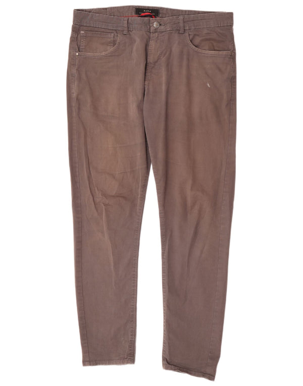 Zara Mens Slim Casual Pantalones EU 44 Large W34 L32 Gris