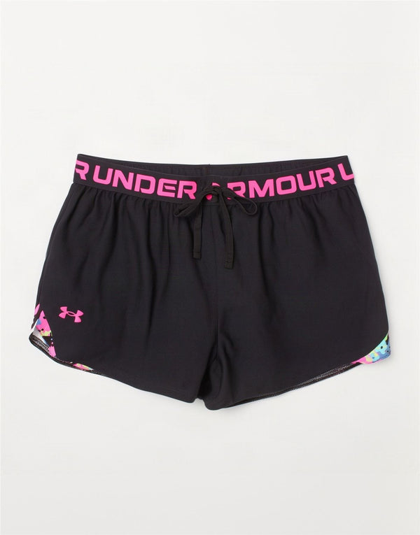 Under Armour Pantalones cortos deportivos holgados para niñas 13-14 años XL Camuflaje negro