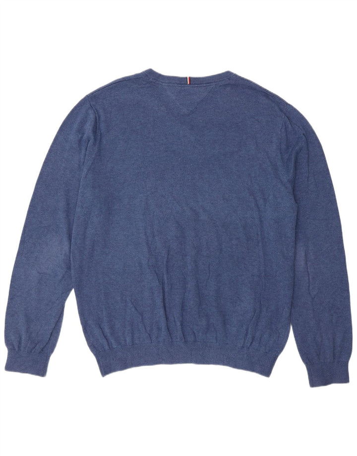 Tommy Hilfiger Jersey con Cuello en V para Hombre XL Azul Clásico
