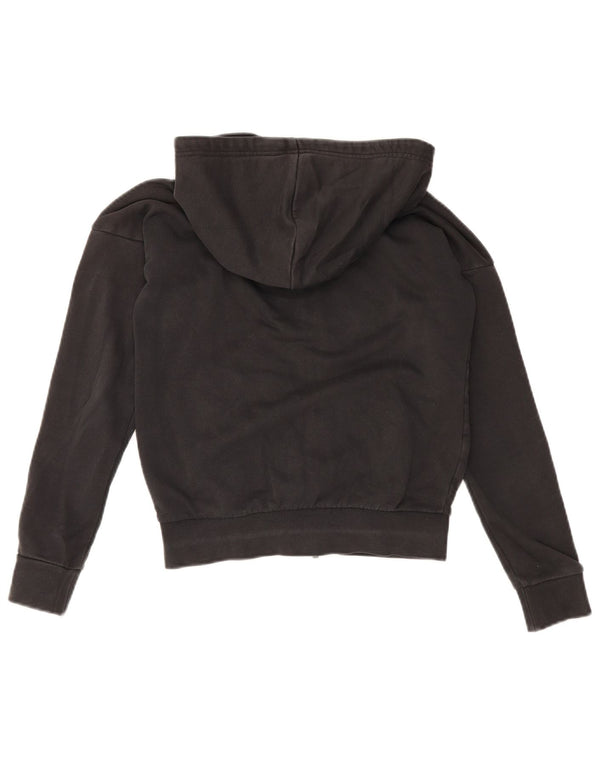 Adidas Sudadera con capucha de gran tamaño con cremallera para mujer UK 4/6 XS Algodón negro