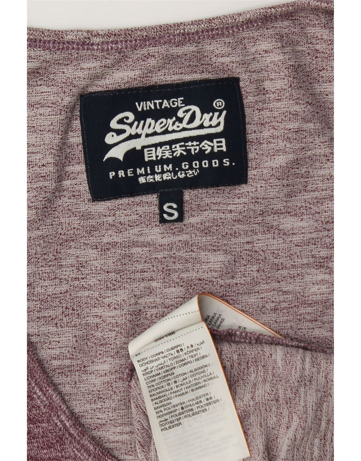 SUPERDRY Hombre Chaleco Top Small Borgoña Algodón
