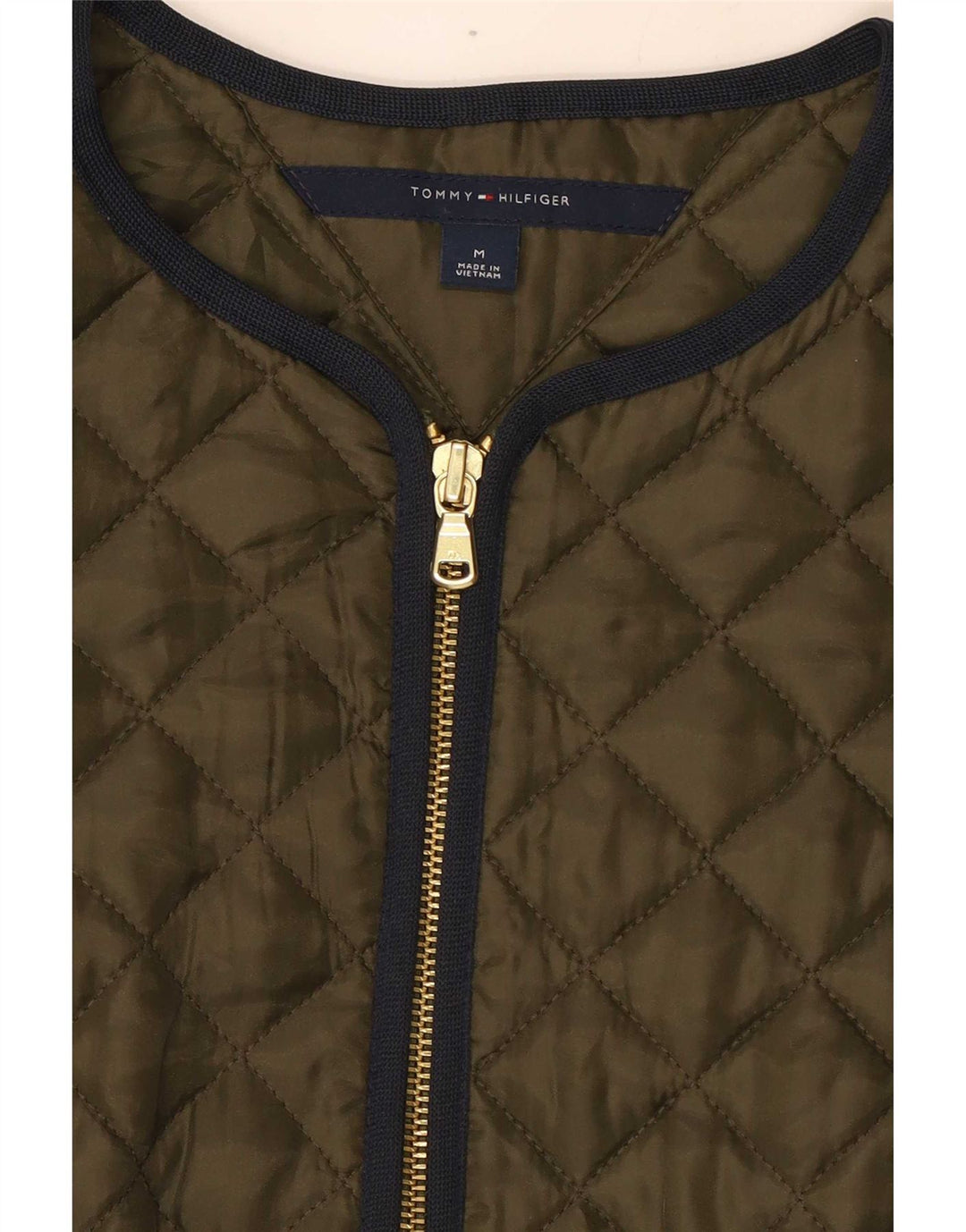 Tommy Hilfiger Chaleco acolchado para mujer UK 12 Poliéster caqui mediano
