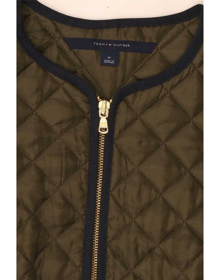 Tommy Hilfiger Chaleco acolchado para mujer UK 12 Poliéster caqui mediano