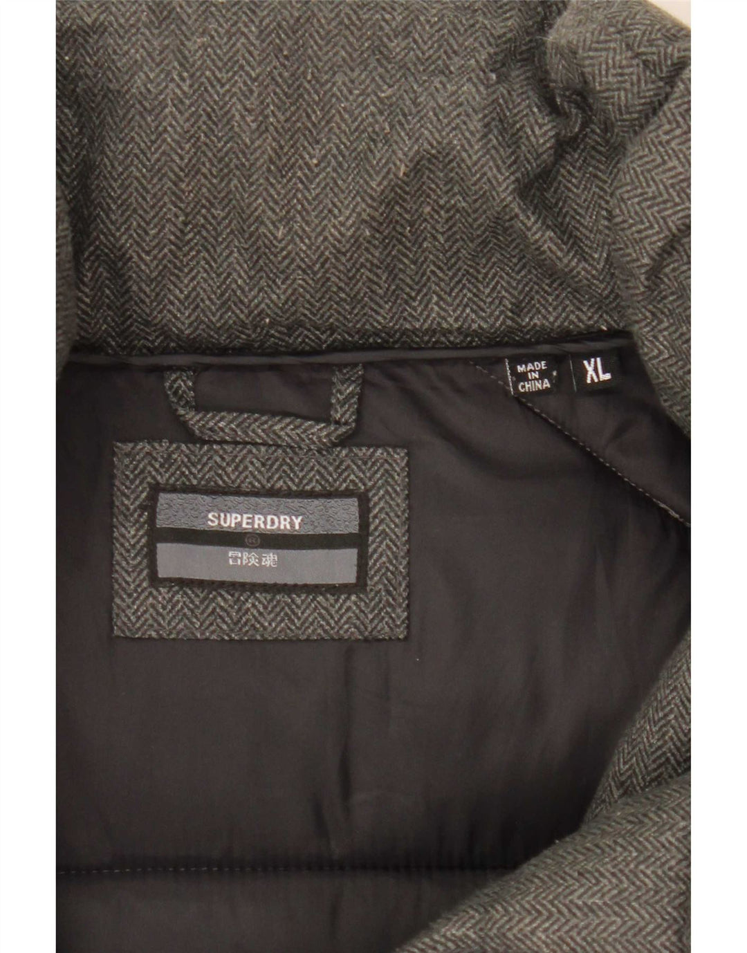 Superdry Chaqueta acolchada para hombre ES 42 XL Poliéster en espiga gris