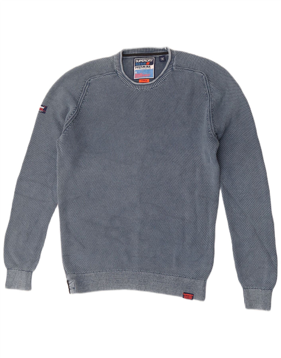 Superdry Jersey De Cuello Redondo Para Hombre Jersey De Algodón Azul Grande