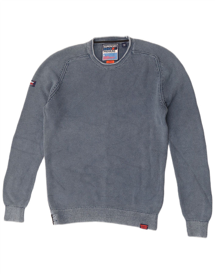 Superdry Jersey De Cuello Redondo Para Hombre Jersey De Algodón Azul Grande