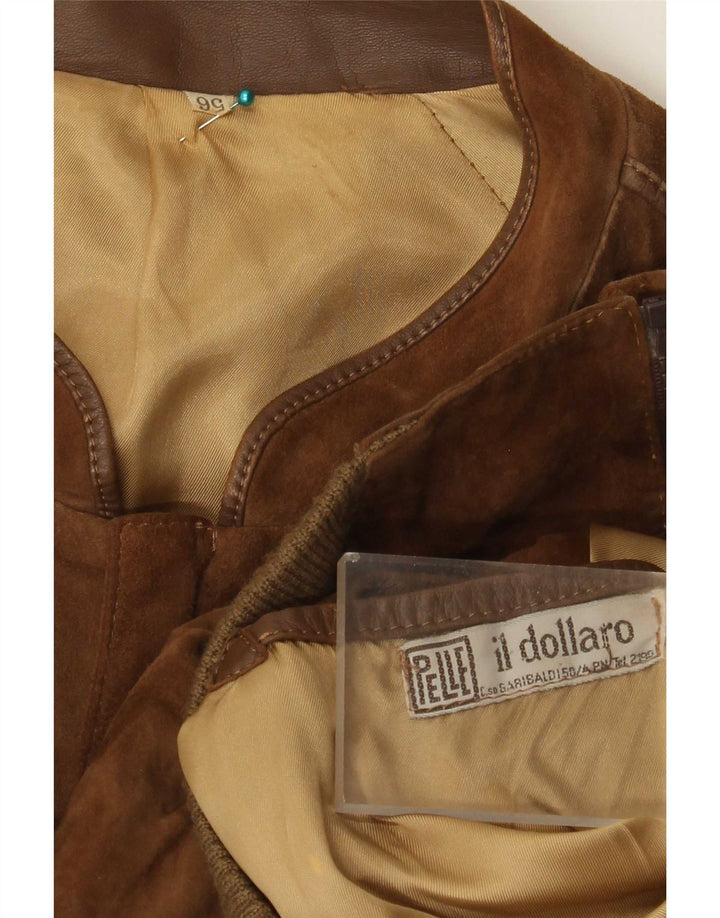 Vintage hombres ante bomber chaqueta IT 56 3XL cuero marrón
