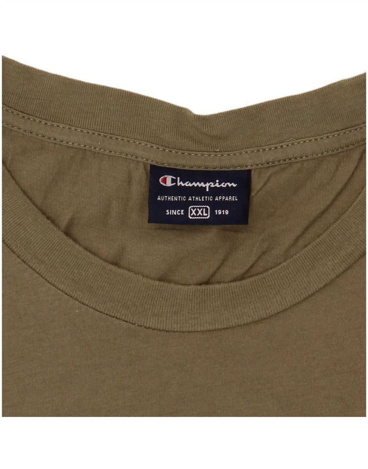 CHAMPION Mens T-Shirt Top 2XL Khaki