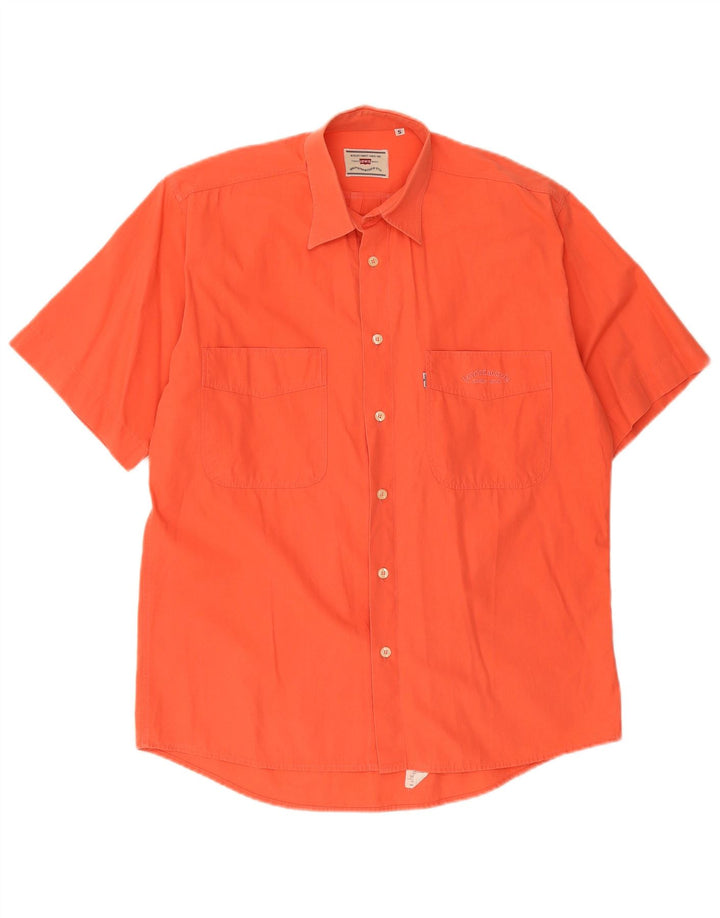 LEVI'S Mens Short Sleeve Shirt Small Orange Cotton
