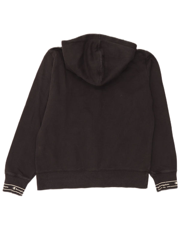 Champion Sudadera con capucha y cremallera gráfica para mujer UK 18 XL Algodón negro