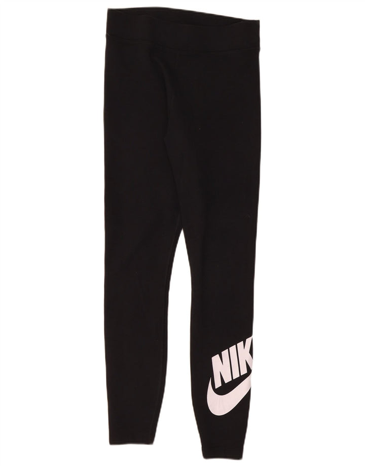 Nike - Leggings gráficos para mujer (talla 40), algodón negro mediano