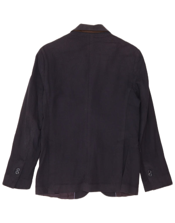 Massimo Dutti Chaqueta Blazer de 2 Botones para Hombre EU 46 Small Azul Marino Algodón