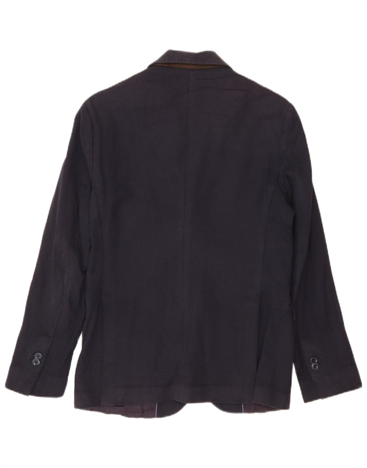 Massimo Dutti Chaqueta Blazer de 2 Botones para Hombre EU 46 Small Azul Marino Algodón