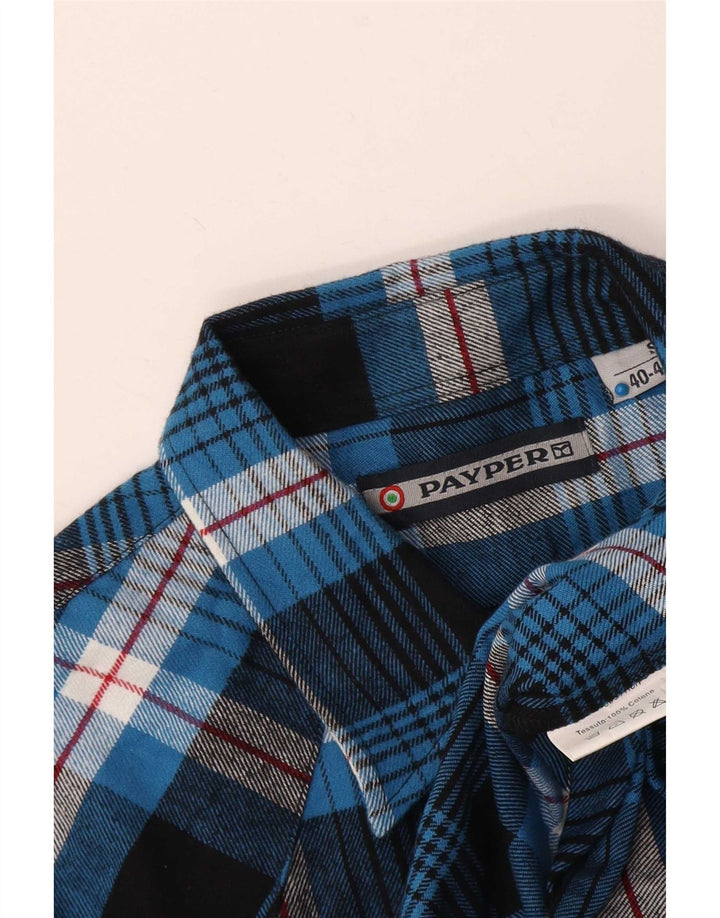 Payper Camisa De Franela Regular Fit De Algodón A Cuadros Azul Pequeño |