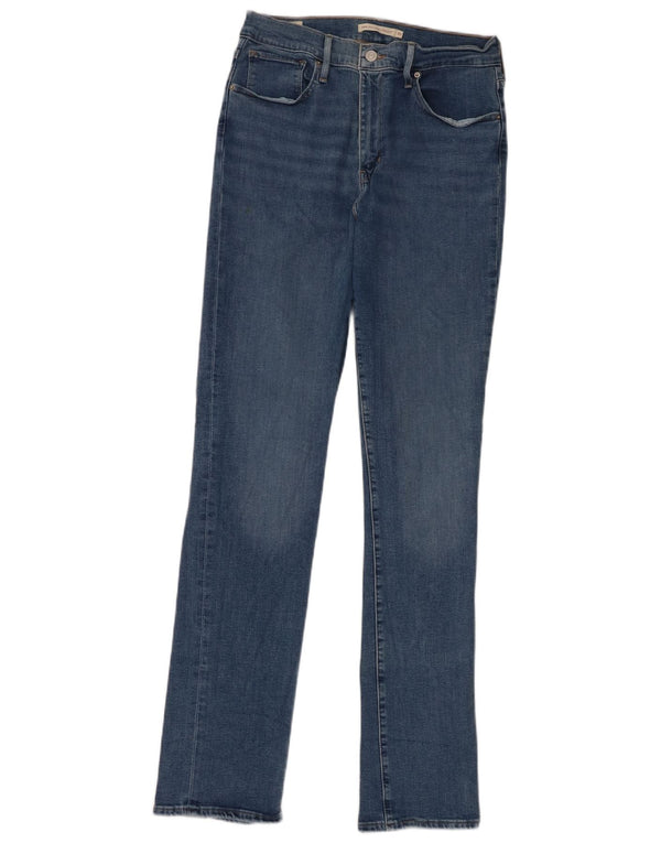 Levi's Womens 724 High Rise Straight Jeans W31 L34 Blue Cotton