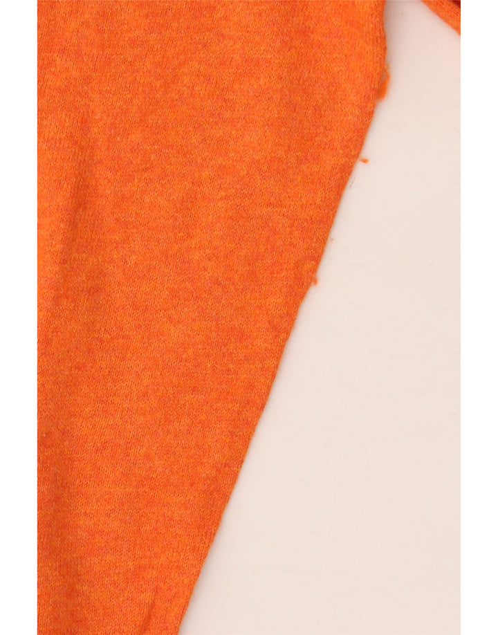 Lyle & Scott Jersey de cuello redondo para hombre, talla grande, algodón naranja