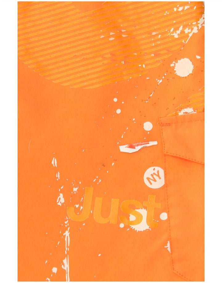 Nike Bañador con estampado gráfico para hombre, tamaño grande, naranja, color block, poliéster