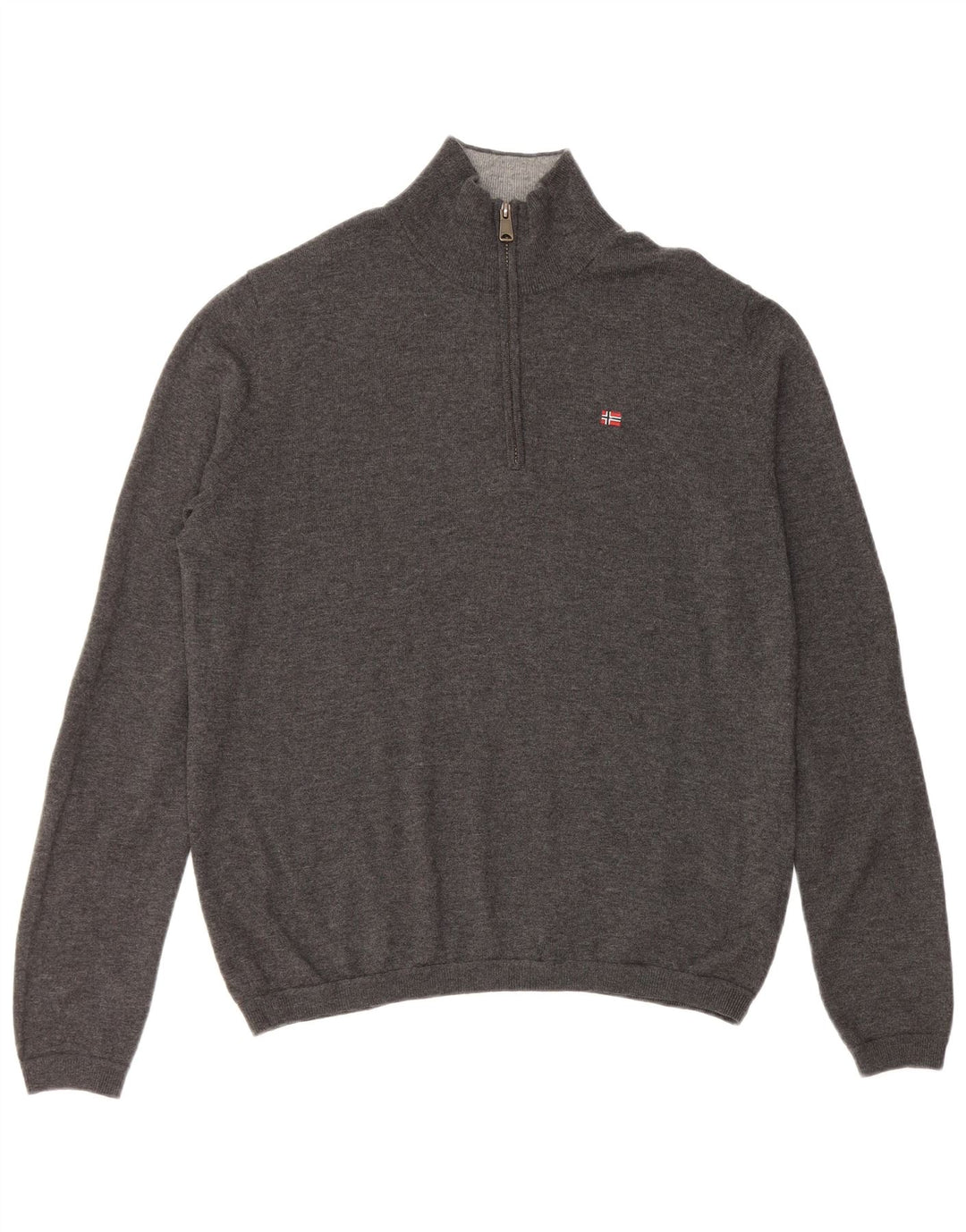 NAPAPIJRI Suéter tipo jersey con cuello y cremallera Geographic para hombre Lana merino gris medio