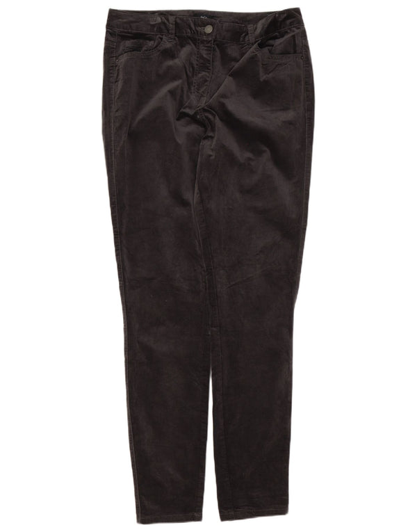 M&Co Pantalones informales ajustados de terciopelo para mujer UK 40 Large W34 L32 Algodón gris