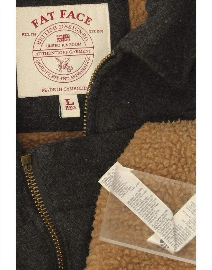 Chaqueta Sherpa para hombre Fat Face UK 40 Large Lana gris