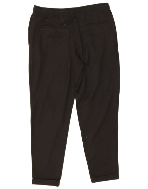 Zara Mens Tapered Chino Pantalones Grande W32 L28 Poliéster Negro