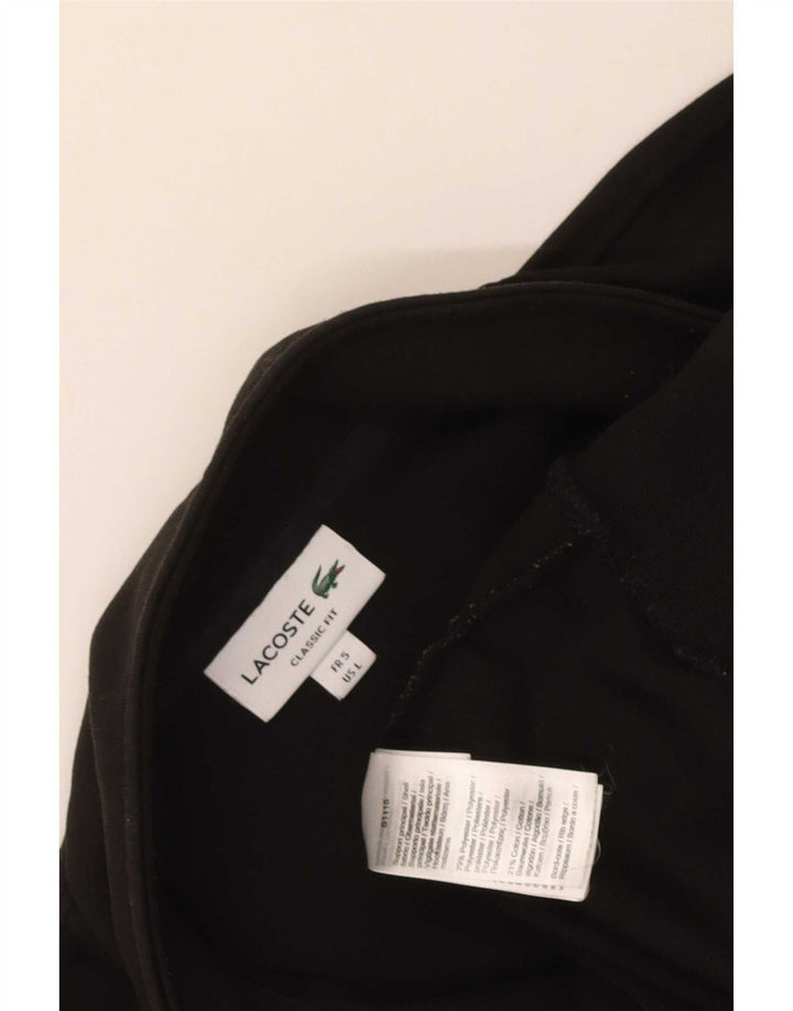 Lacoste Sudadera con cuello con cremallera y ajuste clásico para hombre, talla 5, color negro