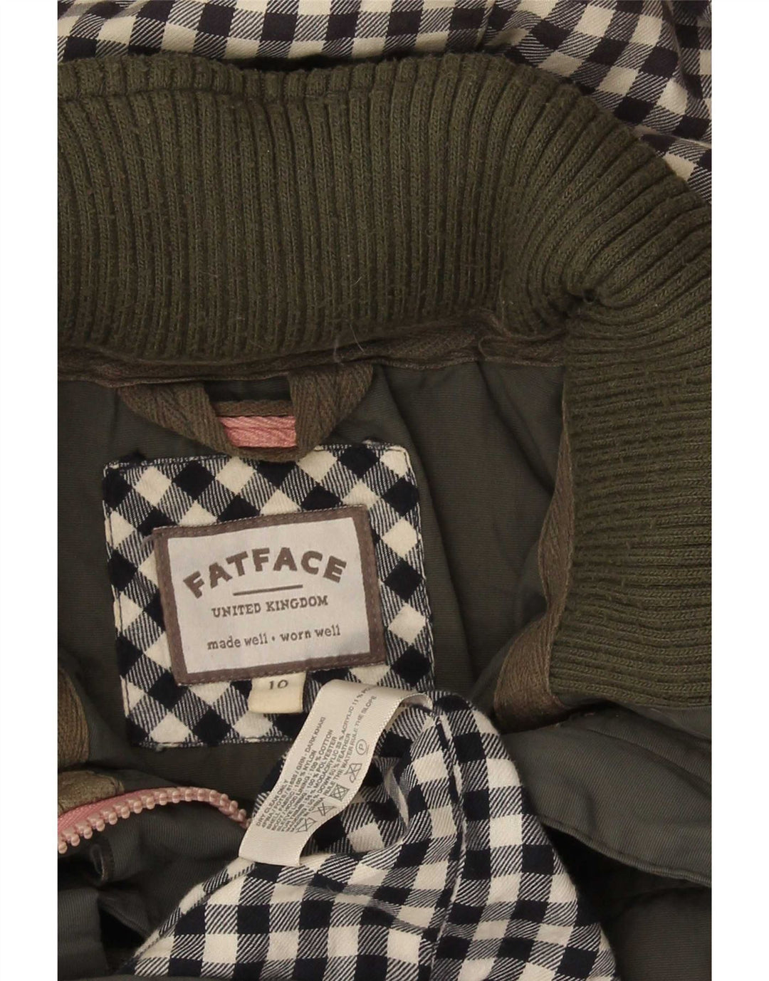 Parka con capucha para mujer Fat Face UK 10 Small Khaki Cotton