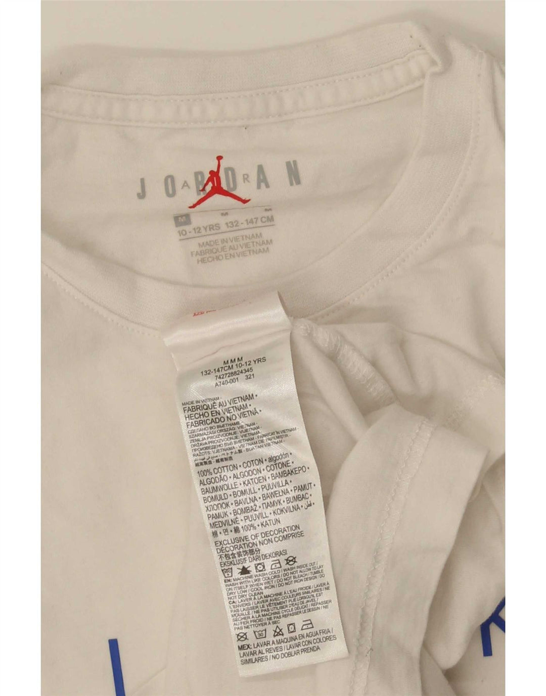 Jordan Camiseta gráfica regular para niños 10-11 años Algodón blanco