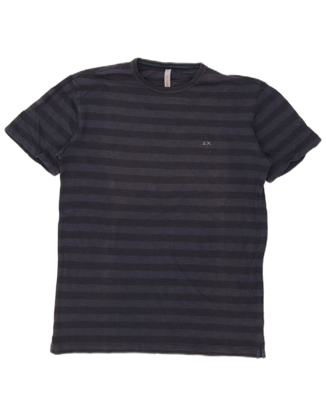 SUN68 Camiseta para hombre Top Medium Azul marino Rayas Algodón