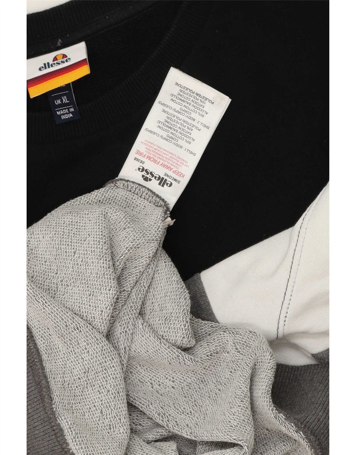 Ellesse Hombre Sudadera Jumper XL Gris Colorblock Algodón