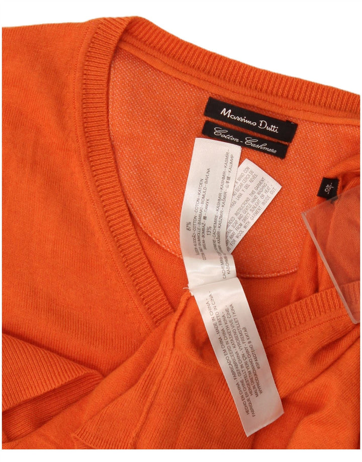 Massimo Dutti Jersey Con Cuello En V Hombre Large Naranja Algodón
