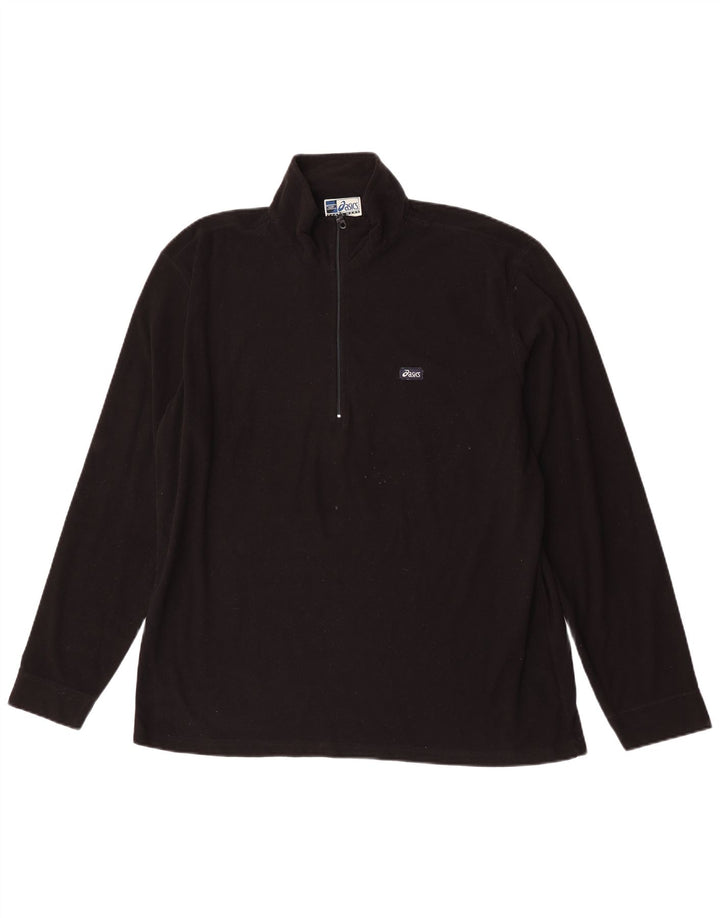 Asics - Chándal con cremallera y cuello para hombre, talla 2XL, poliéster negro