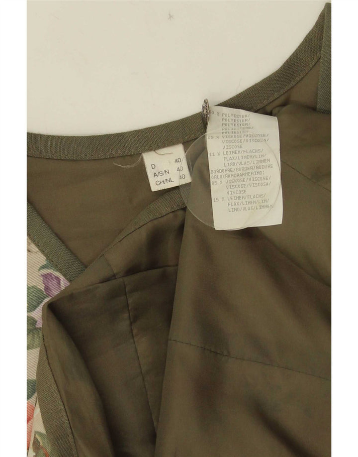 Chaleco vintage para mujer EU 40 Poliéster floral beige medio